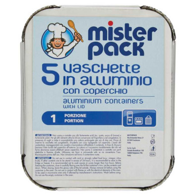 Mister Pack Vaschette con Coperchio 1 Porzione Pz.5