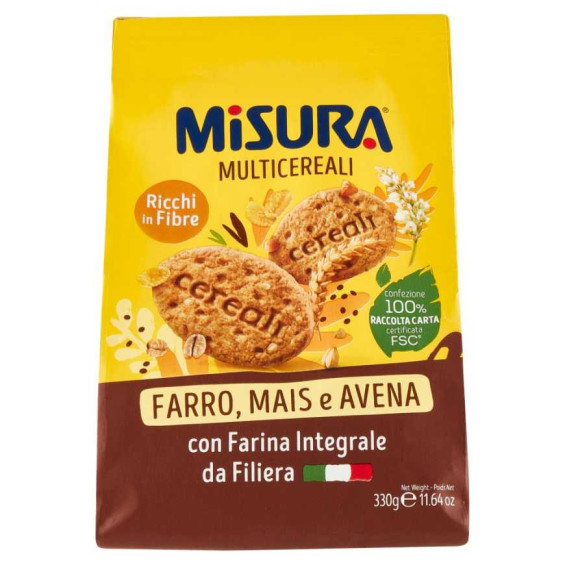 Misura Biscotti 6 Cereali senza Olio di Palma Gr.330