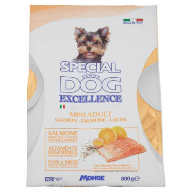 Monge Special Dog Excellence Mini Adult con Salmone e Riso Gr.800