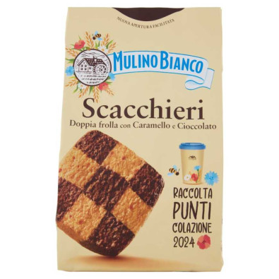 Mulino Bianco Biscotti Scacchieri Frolla con Caramello e Cioccolato Gr.300