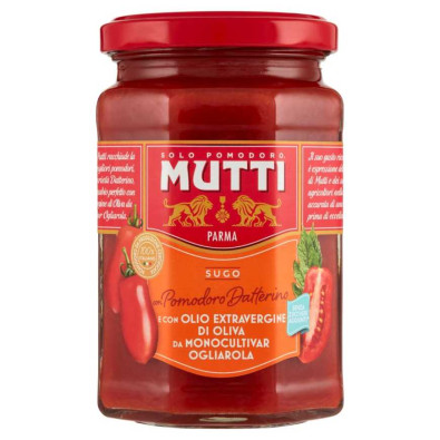 Mutti Sugo con Pomodoro Datterino e con Olio Extravergine di Oliva da Moonocultivar Ogliarola Gr.280