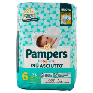 Pampers Pannolini Baby Dry Extralarge Taglia 4 da 15 a 30 Kg