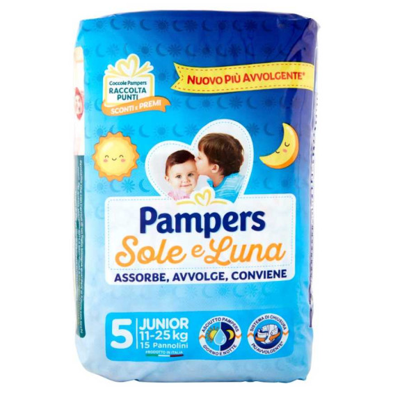 Pampers Pannolini Sole e Luna Junior Taglia 5 da 11 a 25 Kg