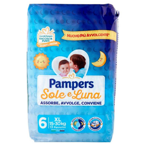 Pampers Pannolini Sole e Luna Taglia 6 da 15 a 30 Kg Pz.14