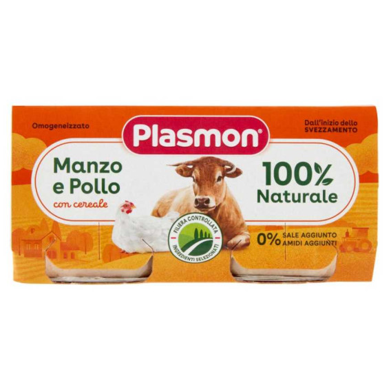 Plasmon Omogeneizzato Carne Manzo e Pollo Gr.80X2