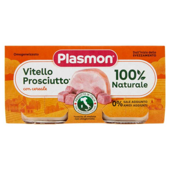 Plasmon Omogeneizzato Carne Vitello e Prosciutta Gr.80X2