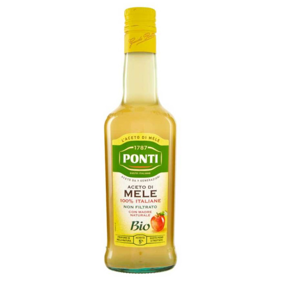 Ponti Aceto di Mele 100% Italiane Bio non Filtrato Ml.500