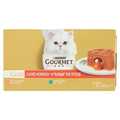 Purina Gourmet Gold Cuore Morbido per Gatto Tonno Salmone Gr.85 X Pz.4