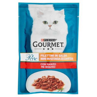 Purina Gourmet Perle Gatto Filettini in Umido con Manzo Gr.85