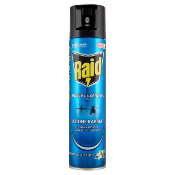 Raid Insetticida Spray Contro Mosche e Zanzare Ml.400