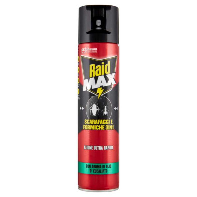 Raid Max Insetticida Spray Contro Scarafaggi e Formiche Ml.300