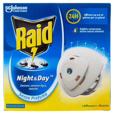 Raid Night & Day Insetticida Liquido Elettrodiffusore + Ricarica