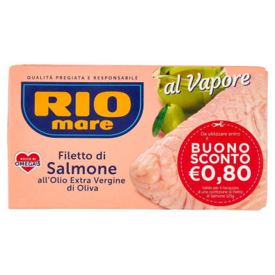 Rio Mare Filetto di Salmone all'Olio Extra Vergine di Oliva al Vapore Gr.125