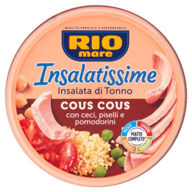 Rio Mare Insalatissime Tonno Cous Cous con Ceci, Piselli e Pomodorini Gr.220