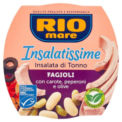 Rio Mare Insalatissime Tonno Fagioli con Carote, Peperoni e Olive Gr.160