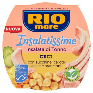 Rio Mare Insalatissime Tonno Ceci con Zucchine, Carote Gialle e Arancioni Gr.160