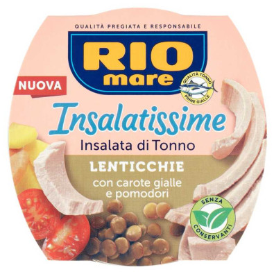 Rio Mare Insalatissime Tonno Lenticchie con Carote Gialle e Pomodori  Gr.160