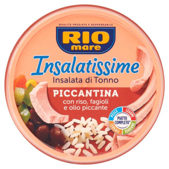 Rio Mare Insalatissime Tonno Piccantina con Riso, Fagioli e Olio Piccante Gr.220