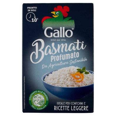 Riso Gallo Riso Basmati Profumato da Agricoltura Sostenibile Gr.500