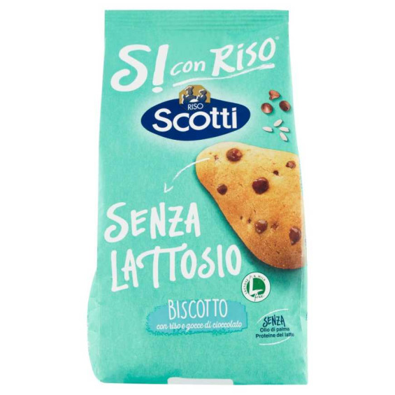 Riso Scotti Biscotti con Riso e Gocce di Cioccolato senza Lattosio Gr.350