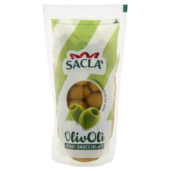 Sacla' Olive Verdi Snocciolate Maxi Pack Gr.375