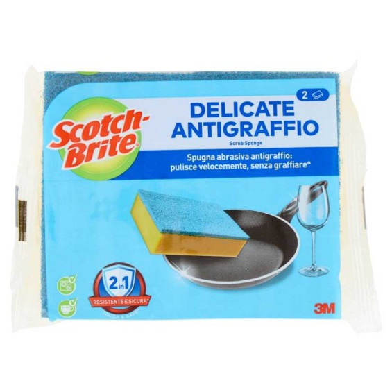 Scotch Brite Spugna Fibrablu Antigraffio X2+1