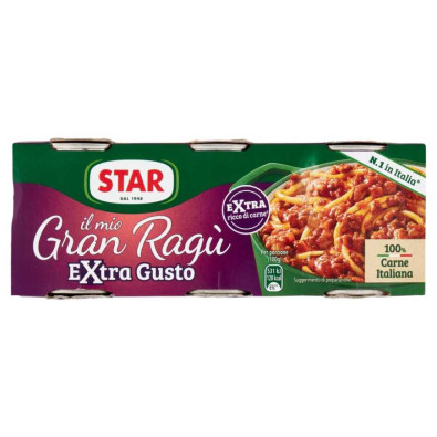 Star Gran Ragù Extra Gusto Carne Italiana Gr.100 Pz.3