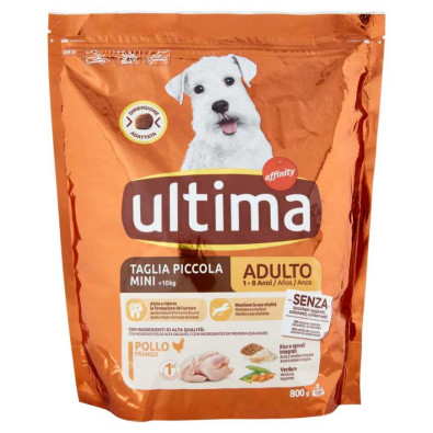 Ultima Dog Mini Adult Crocchette con Pollo Gr.800